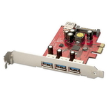 LINDY 51121 USB 3.0 Card - 3 + 1 Port, PCIe