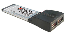 LINDY 51505 USB 2.0 Card - 2 Port, ExpressCard/34
