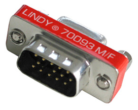LINDY 70093 VGA Mini Port Saver 15 Way HD Male/Female