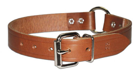 Bully Extra-Heavy Oiled 1-Ply Leather-Ring-in-Center Bully Collars(3/4" RC Bully)