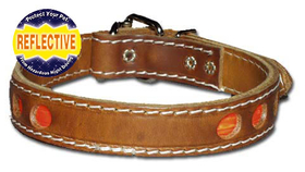 2- Ply Leather Reflecto Collars(1" Dee-in-Front)
