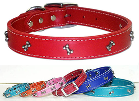 Signature Leather Collars(1/2" RG Bone Lthr Collar), Collars,Harnessess&leashes, Home & Garden