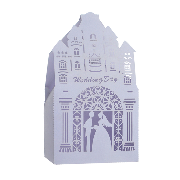 50pcs White Castle Candy Box Kraft Paper Gift Boxes Wedding Party Favors Bags 