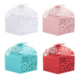 Aspire 50PCS Floral Favor Boxes Laser Cut Candy box for Bridal Shower, Baby Birthday Party