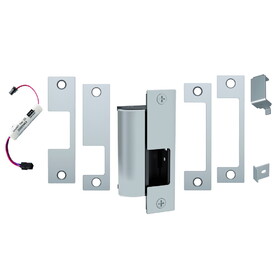 HES 1006CS-630-LBM 1006 STRIKE KIT W/SMARTPACK INCLUDES J K N A H T OPTIONS 12/24VDC FIELD SELECTABLE FAIL SECURE, LBM, SATIN STAINLESS STEEL
