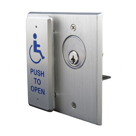 BEA 10COMBOPlate Access Control switch plate, keywitch and push plate combo, deisgnate keyswitch and push plate interaction