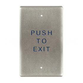 BEA 10PBO24E Stainless steel push plate, 2.75" by 4.5", single gang, blue text only