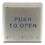 BEA 10PBS Stainless steel push plate, 4.75" square, blue text only