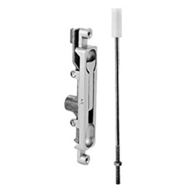 DON-JO 1550-SL Manual Flush Bolt for Aluminum Door, 1/8" Offset, 15/16" by 4 1/4" Faceplate, Radius End, Aluminum Painted Finish