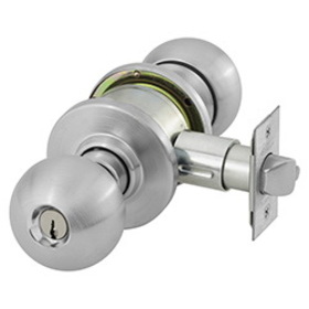 Sargent 28-6G37 OB 26D Grade 2 Classroom Cylindrical Lock, B Knob, O Rose, Conventional Cylinder, Satin Chrome Finish, Deadlatch, Non-handed