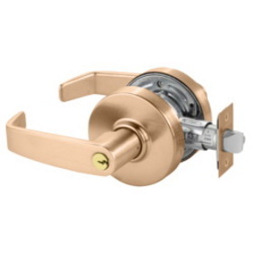 Sargent 28-7G05 LL 10 Grade 2 Entrance/Office Cylindrical Lock, L Lever, Conventional Cylinder, Satin Bronze Finish, Non-handed