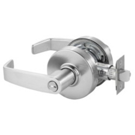 Sargent 28-7U65 LL 26D Grade 2 Privacy/Bathroom Cylindrical Lock, L Lever, Non-Keyed, Satin Chrome Finish, Non-handed