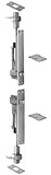 Rockwood 2842 US32D Automatic Flush Bolt Set, for Metal Doors Fire Rated Up to 3 Hours, 1