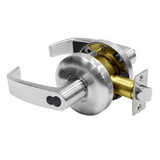 Sargent 2860-65G05 KL 26D Grade 2 Entrance/Office Cylindrical Lock, L Lever, LFIC Disposable Construction Core, Satin Chrome Finish, Non-handed