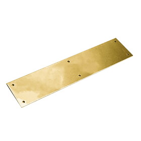 Hager 30S 4X16 US4 Square Corner Push Plate,0.05" Gauge,4" by 16",Satin Brass Finish