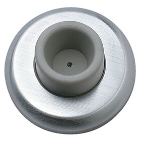Rockwood 409 US32D Concave Wrought Wall Stop, 1" Projection, 2-1/2" Diameter, Plastic Toggle Fastener, Satin Stainless Steel Finish