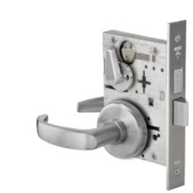 BEST 45H0L14H626 Grade 1 Privacy Mortise Lock, 14 Lever, H Rose, Non-Keyed, Satin Chrome Finish, Field Reversible