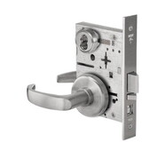 BEST 45H7A14H626 Grade 1 Office Mortise Lock, 14 Lever, H Rose, SFIC Housing Less Core, Satin Chrome Finish, Field Reversible