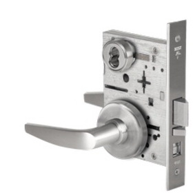 BEST 45H7A16H626 Grade 1 Office Mortise Lock, 16 Lever, H Rose, SFIC Housing Less Core, Satin Chrome Finish, Field Reversible