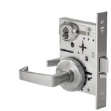 BEST 45H7AT15H626 Grade 1 Office Mortise Lock, 15 Lever, H Rose, SFIC Housing Less Core, Satin Chrome Finish, Field Reversible
