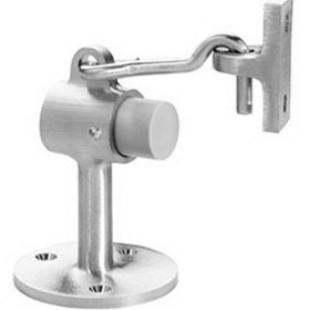 Rockwood 472 US26D Door Stop with Keeper, 3-3/4" Height, 2-1/2" Diameter Base, Plastic Anchor Fasteners, Satin Chrome Finish