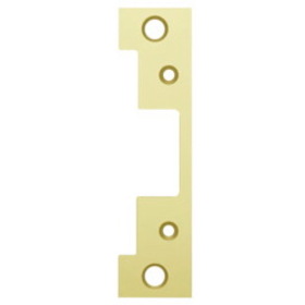 HES 501 605 Faceplate Only, 5000/5200 Series, 4-7/8" x 1-1/4", Flat with Square Corners, Bright Brass