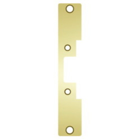 HES 502 605 Faceplate Only, 5000/5200 Series, 7-15/16" x 1-7/16", Flat with Radius Corners, Bright Brass
