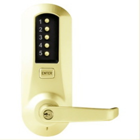 DormaKaba 5021XSWL-03-41 Cylindrical Combination Lever Lock, 2-3/4" Backset, 1/2" Throw Latch, KIL, Schlage C Keyway, Bright Brass