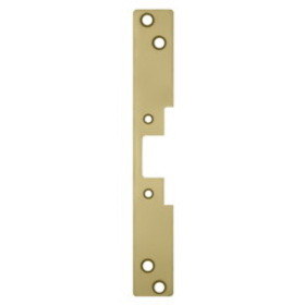 HES 504 606 Faceplate Only, 5000/5200 Series, 10" x 1-3/8", Flat wit Radius Corners, Satin Brass