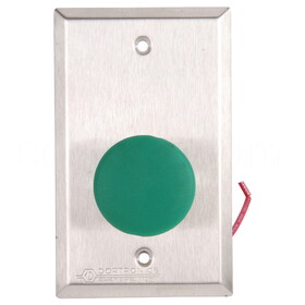 Dortronics 5211-MP23DA/G 5210 Series Exit Push Button, 1-9/16" Diameter Mushroom Button, with Form Z Pneumatic 2-60 Delay, Green Button