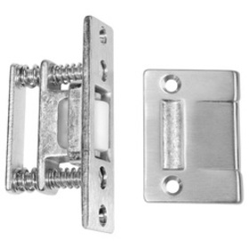 Rockwood 590 US26D Roller Latch, 1" by 3-3/8" Latch Face, 1-11/16" by 2-1/4" Strike, Solid Nylon Roller, Satin Chrome Finish