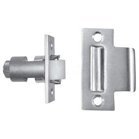 Rockwood 594 US26D Roller Latch, 1-1/8" by 2-1/4" Latch Face, 1-1/8" by 2-3/4" Strike, Solid Nylon Roller, Satin Chrome Finish