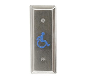MS Sedco 59J-WSS 59J Series Door Activation Switch, Stainless Steel Face Plate, 1-11/16" by 4-1/2" Stainless Steel Jamb Switch, WHEELCHAIR