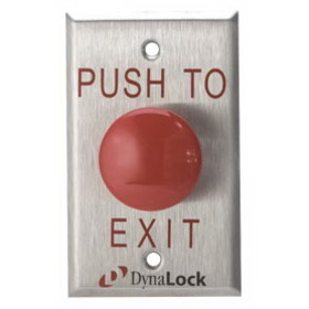 DynaLock 6290 LED Pushbutton, SPDT Palm Switch with Delay, 1-5/8" Diam, Form Z Relay, Red/Green LEDs-12/24VDC, NFPA-101 Compliant