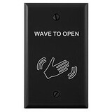 BEA 70.5226 MS-08 Single Gang Face Plate, Wave to Open Text and Hand Logo, Black