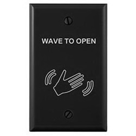 BEA 70.5226 MS-08 Single Gang Face Plate, Wave to Open Text and Hand Logo, Black