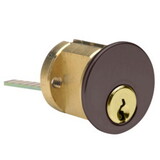 Kaba Ilco 7075SC10-10B-KD Rim Cylinder with Screw Cap, 5-Pin, Schlage C Keyway, Keyed Different, Oil Rubbed Bronze