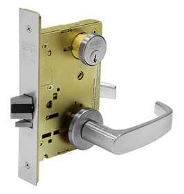 Sargent 70RX-8271-24V LNL 26D Fail Secure, 24V Electrified Mortise Lock, LN Rose, L Lever, SFIC Prep Less Core, RX Switch, Satin Chrome