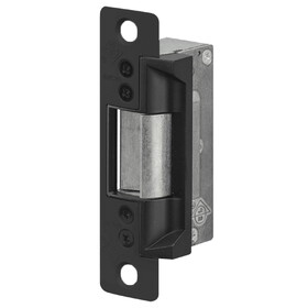 Adams Rite 7101-310-335-00 Grade 1 Electric Strike,Fail Secure,12 VDC,4-7/8" x 1-1/4" Radius Faceplate with Round Corners,Black Anodized Finish