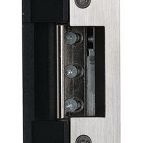 RCI 7108-01 32D Electric Strike, 7-15/16 In. Round Corner Faceplate, For 3/4 In. Projection Latches, 11-16 VAC, Fail Secure, Satin Stainless Steel