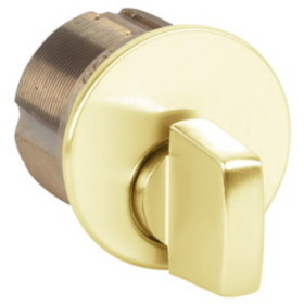 Kaba Ilco 7201TK1-03 1-1/4" Turn Knob Mortise Cylinder, Standard (863G) Cam, Bright Brass