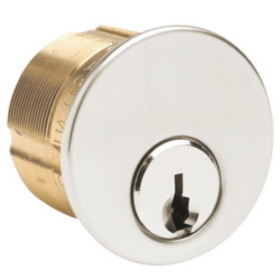 Kaba Ilco 7185SC1-26-KA2 1-1/8" Mortise Cylinder, 5-Pin, Drilled 6, Schlage C Keyway, Standard (863G) Cam, Keyed Alike in Pairs, Bright Chrome