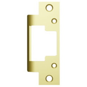 HES 801 605 Faceplate Only, 8000/8300 Series, 4-7/8" x 1-1/4", Flat with Square Corners, Bright Brass