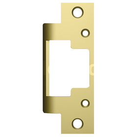 HES 801E 606 Faceplate Only, 8000/8300 Series, 4-7/8" x 1-1/4", Flat, Extended Lip, Satin Brass