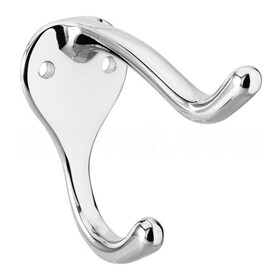 Rockwood 802 US26D Medium Coat Hook, 3" Projection, 1-3/16" Wide by 1-1/2" Height, Satin Chrome Finish