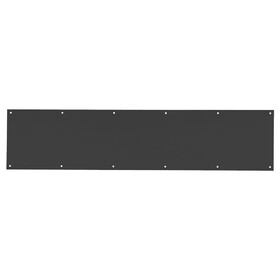 Ives 8400 BLK 10X40 B-CS Kick Plate,10" x 40",Four Beveled Edges,Countersunk Holes,Black Finish