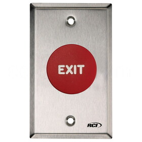 RCI 908-RE-MA 32D Exit Button, Red, EXIT Text, Maintained,