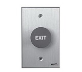 RCI 918-RE-MO 28 Tamper Resistant Exit Button, Red, EXIT Text, Momentary, Brushed Aluminum