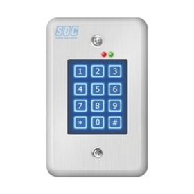 SDC 918U INDOOR EntryCheck Stand Alone Digital Indoor Keypad, 12/24VAC/DC, Satin Stainless Steel Finish