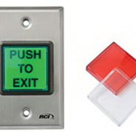 RCI 972-L-ES-MO 32D All-In-One Illuminated Pushbutton, English/Spanish, Momentary, Satin Stainless Steel